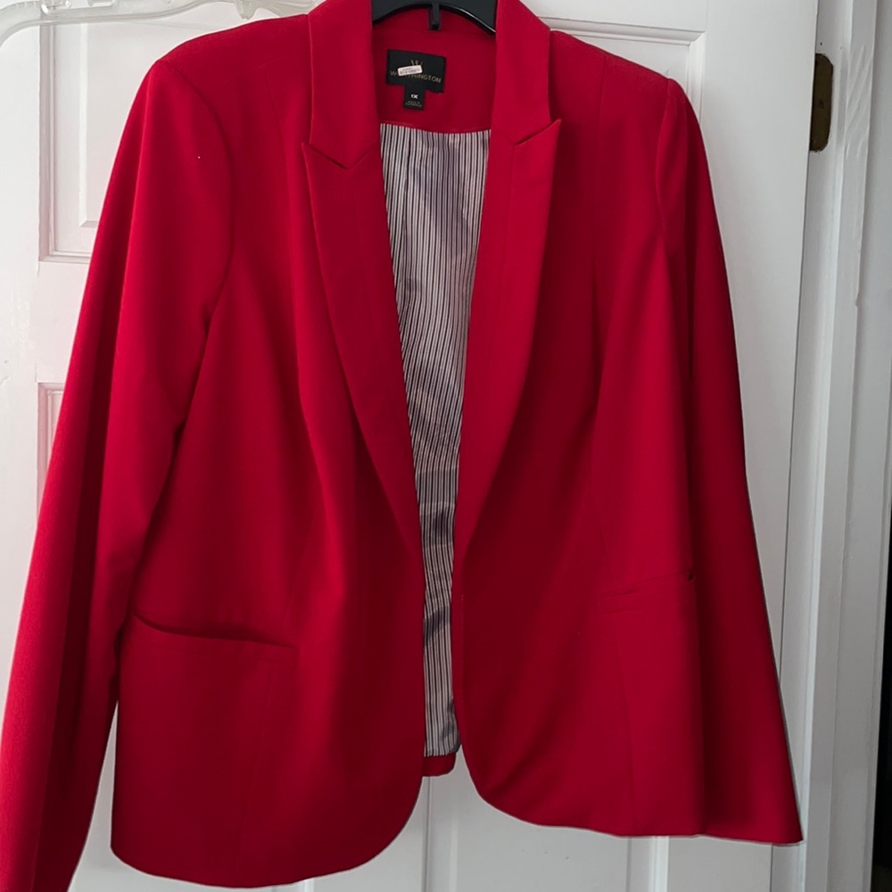 Worthington Suit Jacket size 1X red full length sleeves